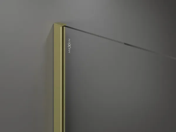 MEXEN/S - Kioto Sprchová zástena Walk-in 70 x 200, biely vzor 8 mm, zlatko kartáčovaná 800-070-101-55-97