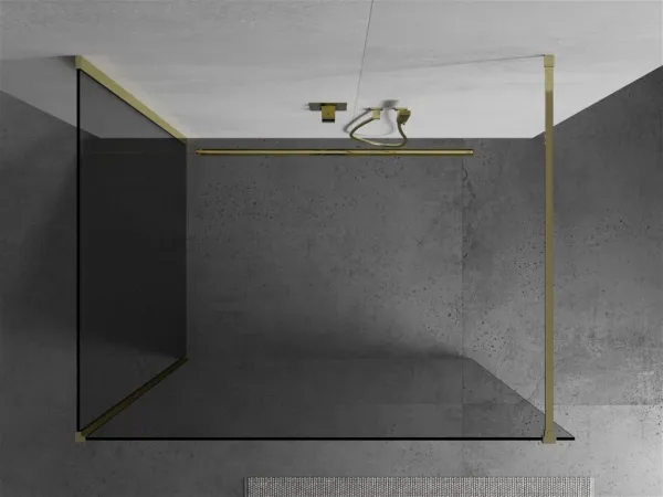 MEXEN/S - Kioto Sprchová zástena WALK-IN 115 x 100, transparent, zlatá 800-100-212-50-00-115