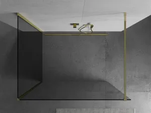 MEXEN/S - Kioto Sprchová zástena WALK-IN 115 x 100, transparent, zlatá 800-100-212-50-00-115