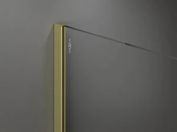 MEXEN/S - Kioto Sprchová zástena WALK-IN 70 x 200, grafit 8 mm, zlatá kartáčovaná 800-070-101-55-40
