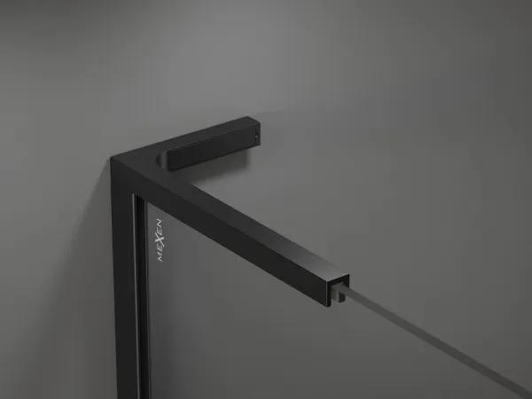 MEXEN/S - Kioto L Sprchová zástena WALK-IN 90 x 200, grafit, čierna 800-090-103-70-40