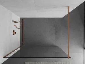 MEXEN/S - Kioto Sprchová zástena WALK-IN 95 x 200, transparent 8 mm, meď kartáčovaná 800-095-101-65-00