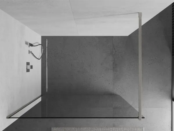 MEXEN/S - Kioto Sprchová zástena WALK-IN 95 x 200, transparent 8 mm, nikel kartáčovaná 800-095-101-97-00