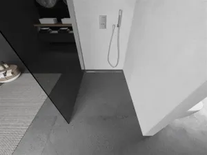 MEXEN/S - Kioto Sprchová zástena WALK-IN 120 x 200, grafit 8 mm, nikel kefovaná 800-120-101-97-40
