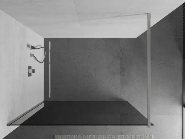 MEXEN/S - Kioto Sprchová zástena WALK-IN 120 x 200, grafit 8 mm, nikel kefovaná 800-120-101-97-40