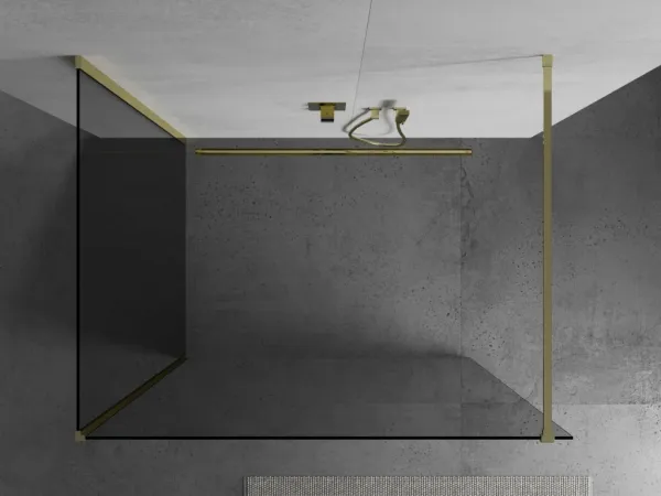 MEXEN/S - Kioto Sprchová zástena WALK-IN 90 x 85, transparent, zlatá 800-090-212-50-00-085