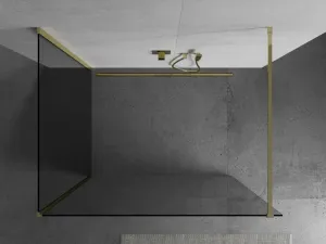 MEXEN/S - Kioto Sprchová zástena WALK-IN 90 x 85, transparent, zlatá 800-090-212-50-00-085