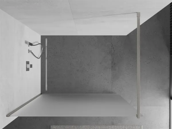 MEXEN/S - Kioto Sprchová zástena WALK-IN 120 x 200, dekor 8 mm, nikel kefovaná 800-120-101-97-30