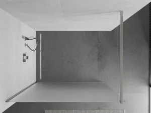 MEXEN/S - Kioto Sprchová zástena WALK-IN 120 x 200, dekor 8 mm, nikel kefovaná 800-120-101-97-30