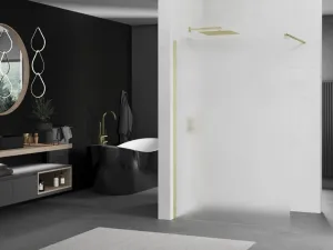 MEXEN/S - Kioto Sprchová zástena WALK-IN 120 x 200, dekor 8 mm, zlatá kartáčovaná 800-120-101-55-30