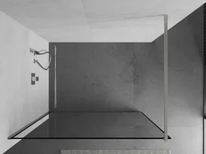 MEXEN/S - Kioto Sprchová zástena WALK-IN 80 x 200, čierny vzor 8 mm, nikel kefovaná 800-080-101-97-70