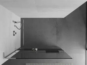 MEXEN/S - Kioto+ L Sprchová zástena WALK-IN s poličkou a držiakom uterákov 80 x 200, transparent, chróm 800-080-123-01-00