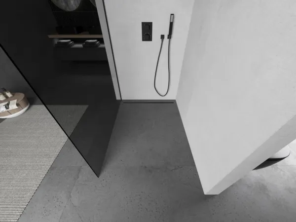MEXEN/S - Kioto L Sprchová zástena WALK-IN 70 x 200, grafit, čierna 800-070-103-70-40