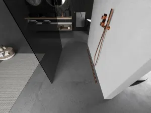 MEXEN/S - Kioto samostatne stojaca sprchová zástena 100 x 200, grafit 8 mm, meď kartáčovaná 800-100-002-65-40