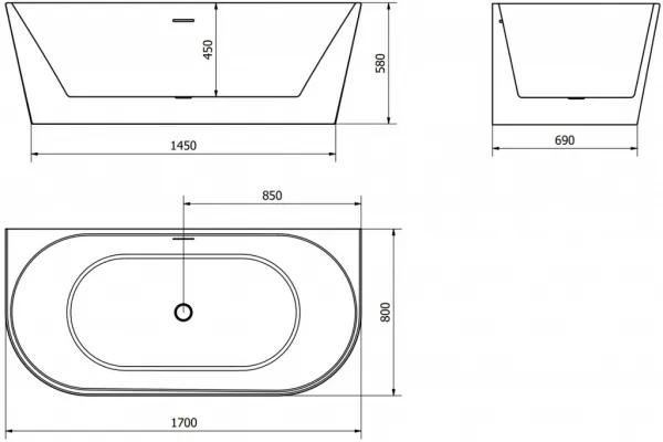 Mexen Oval, 170 x 80 cm 52671708075-70