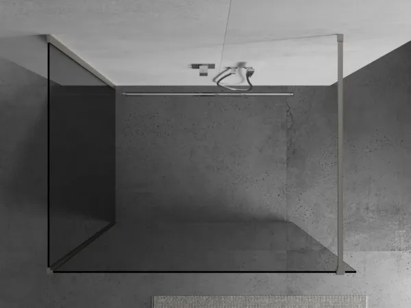 MEXEN/S - Kioto Sprchová zástena WALK-IN 100 x 75, transparent, nikel kefovaná 800-100-212-97-00-075