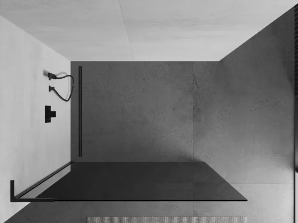 MEXEN/S - Kioto L Sprchová zástena WALK-IN 70 x 200, grafit, čierna 800-070-103-70-40