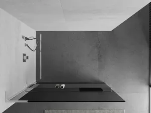 MEXEN/S - Kioto+ L Sprchová zástena WALK-IN s poličkou a držiakom uterákov 80 x 200, grafit, chróm 800-080-123-01-40