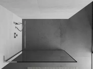 MEXEN/S - Kioto L Sprchová zástena WALK-IN 80 x 200, čierny vzor, chróm 800-080-103-01-70
