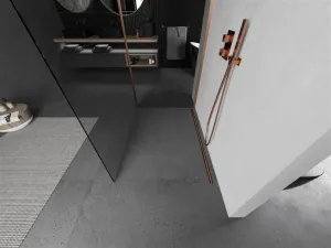 MEXEN/S - Kioto Sprchová zástena WALK-IN 120 x 85, transparent, meď kartáčovaná 800-120-212-65-00-085