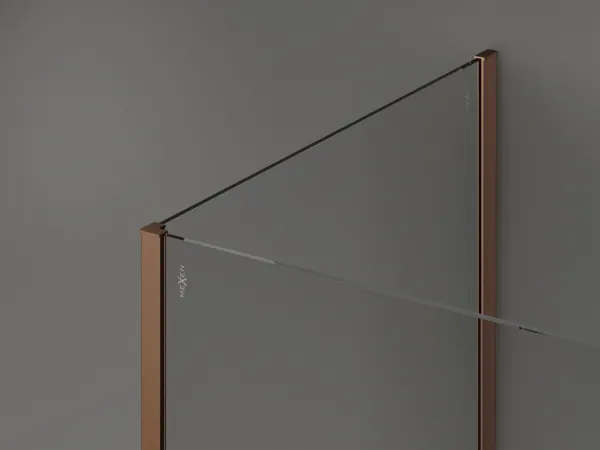 MEXEN/S - Kioto Sprchová zástena WALK-IN 100 x 85, transparent, meď kartáčovaná 800-100-212-65-00-085