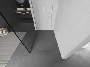 MEXEN/S - Kioto L Sprchová zástena WALK-IN 80 x 200, čierny vzor, biela 800-080-103-20-70