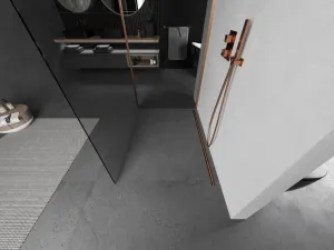 MEXEN/S - Kioto Sprchová zástena WALK-IN 120 x 115, transparent, meď kartáčovaná 800-120-212-65-00-115