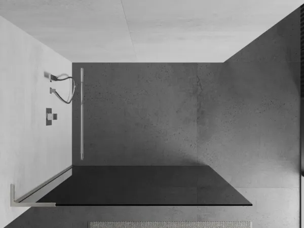MEXEN/S - Kioto L Sprchová zástena WALK-IN 70 x 200, grafit, nikel kartáčovaná 800-070-103-97-40