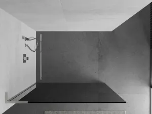MEXEN/S - Kioto L Sprchová zástena WALK-IN 70 x 200, grafit, nikel kartáčovaná 800-070-103-97-40