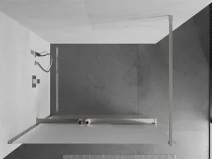MEXEN/S - Kioto+ Sprchová zástena s poličkou WALK-IN 120 x 200, dekor, nikel kartáčovaný 800-120-121-97-30