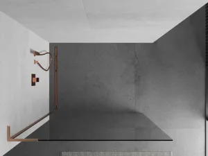 MEXEN/S - Kioto L Sprchová zástena WALK-IN 85 x 200, transparent, meď kartáčovaná 800-085-103-65-00