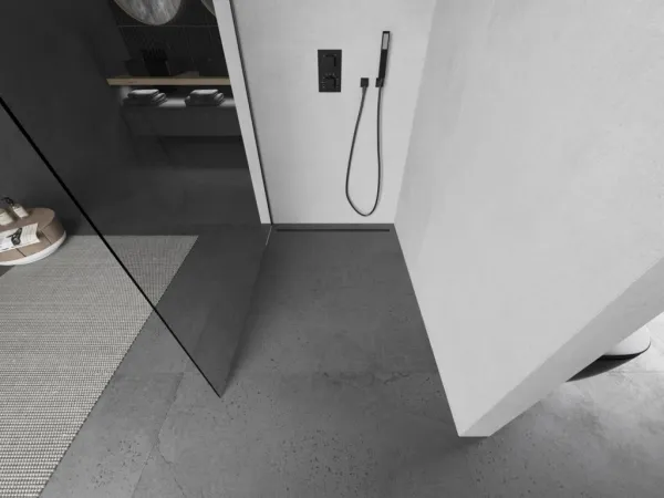 MEXEN/S - Kyoto Sprchová zástena WALK-IN 65 x 200, transparent 8 mm, grafit kartáčovaná 800-065-101-66-00