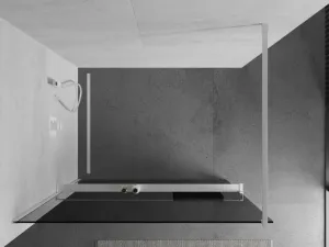 MEXEN/S - Kioto+ Sprchová zástena WALK-IN s poličkou a držiakom uterákov 80 x 200, grafit, biela 800-080-121-20-40