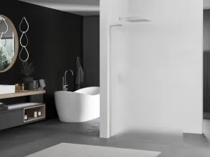 MEXEN/S - Kioto L Sprchová zástena WALK-IN 120 x 200, dekor, nikel kartáčovaná 800-120-103-97-30