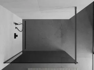 MEXEN/S - Kyoto Sprchová zástena WALK-IN 90 x 200, grafit 8 mm, grafit kartáčovaná 800-090-101-66-40
