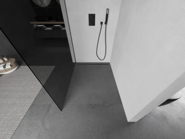 MEXEN/S - Kyoto Sprchová zástena WALK-IN 90 x 200, grafit 8 mm, grafit kartáčovaná 800-090-101-66-40