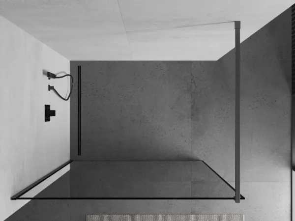 MEXEN/S - Kioto Sprchová zástena WALK-IN 70 x 200, čierny vzor 8 mm, grafit kartáčovaná 800-070-101-66-70