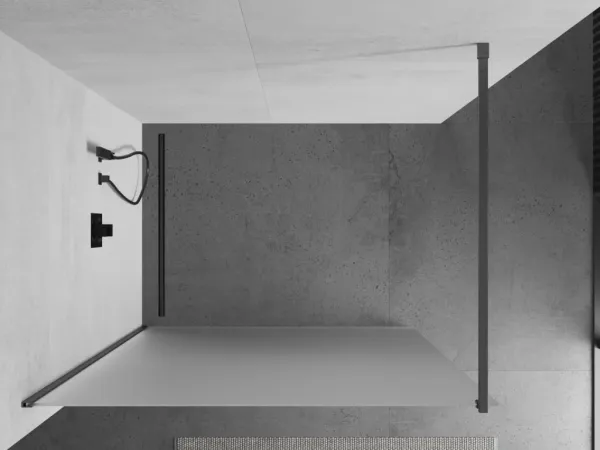 MEXEN/S - Kioto Sprchová zástena WALK-IN 120 x 200, dekor 8 mm, grafit kartáčovaná 800-120-101-66-30