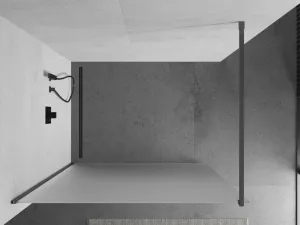 MEXEN/S - Kioto Sprchová zástena WALK-IN 120 x 200, dekor 8 mm, grafit kartáčovaná 800-120-101-66-30