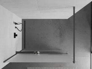 MEXEN/S - Kioto+ Sprchová zástena s poličkou WALK-IN 120 x 200, dekor, grafit metal 800-120-121-95-30
