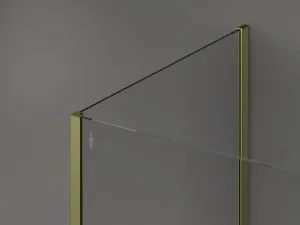 MEXEN/S - Kyoto Sprchová zástena WALK-IN 100 x 95, transparent, zlatá kartáčovaná 800-100-212-55-00-095