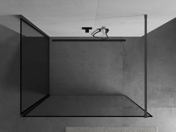 MEXEN/S - Kyoto Sprchová zástena WALK-IN 100 x 80, čierny vzor, grafit metal 800-100-212-95-70-080