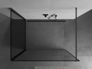 MEXEN/S - Kyoto Sprchová zástena WALK-IN 120 x 110, čierny vzor, grafit metal 800-120-212-95-70-110