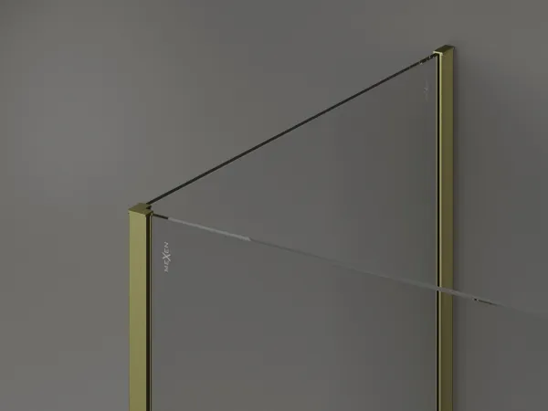MEXEN/S - Kyoto Sprchová zástena WALK-IN 120 x 85, transparent, zlatá kartáčovaná 800-120-212-55-00-085
