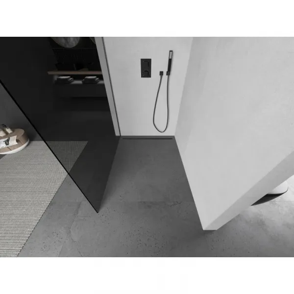 MEXEN/S - Kioto L Sprchová zástena WALK-IN 80 x 200, grafit, grafit kartáčovaná 800-080-103-66-40