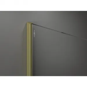 MEXEN/S - Kyoto Sprchová zástena WALK-IN 85 x 80, transparent, zlatá kartáčovaná 800-085-202-55-00-080