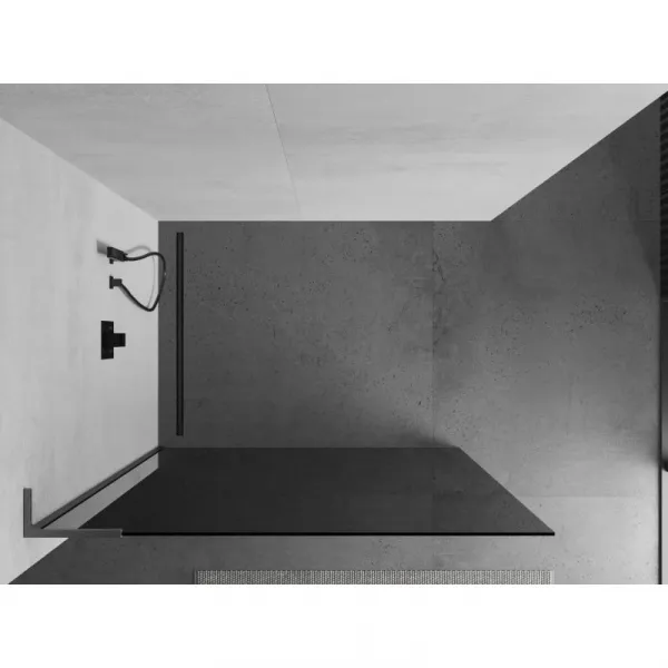 MEXEN/S - Kioto L Sprchová zástena WALK-IN 90 x 200, grafit, grafit kartáčovaná 800-090-103-66-40