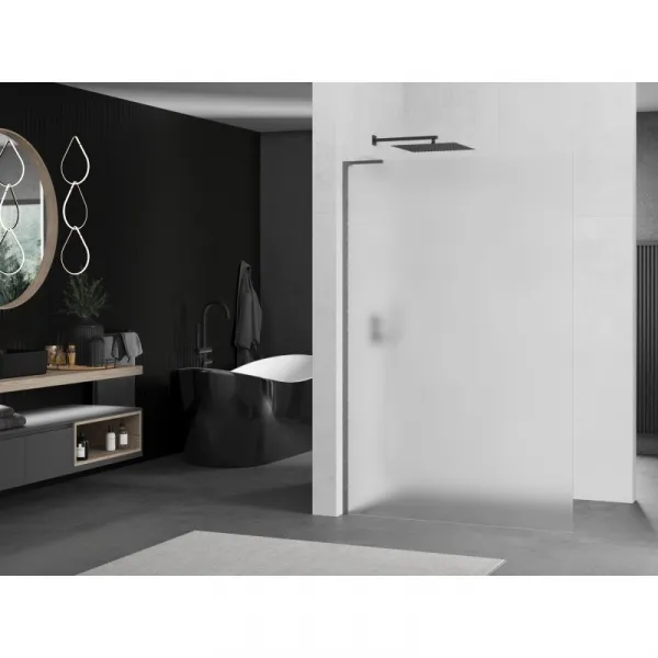 MEXEN/S - Kioto L Sprchová zástena WALK-IN 120 x 200, dekor, grafit kartáčovaná 800-120-103-66-30