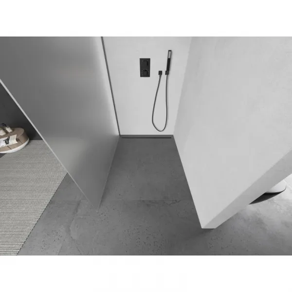 MEXEN/S - Kioto L Sprchová zástena WALK-IN 120 x 200, dekor, grafit kartáčovaná 800-120-103-66-30