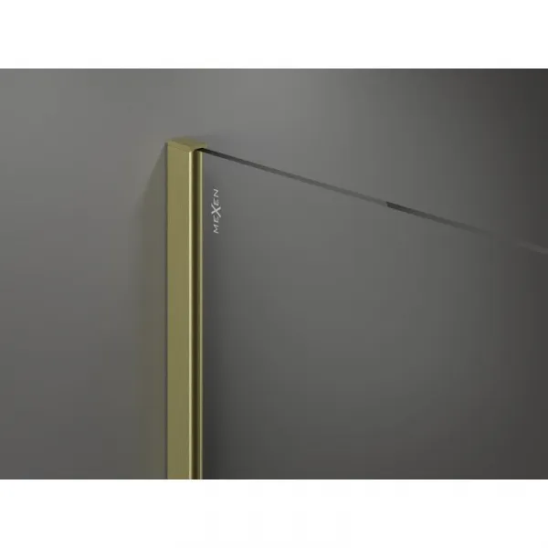 MEXEN/S - Kyoto Sprchová zástena WALK-IN 105 x 100, transparent, zlatá kartáčovaná 800-105-202-55-00-100